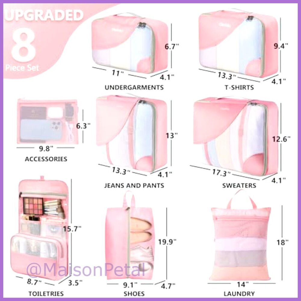 Polyester Packing Cubes Set With Hanging Toiletry… - image 2